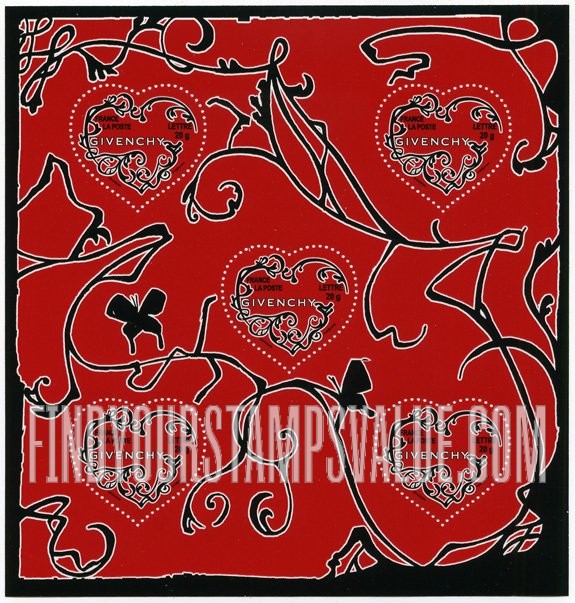 FindYourStampsValue: Hearts: Black and white