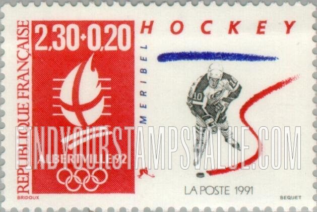 FindYourStampsValue: SEMI-POSTAL - Albertville Olympic Type: Ice hockey