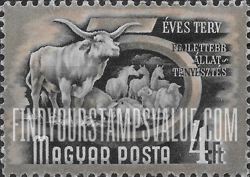 FindYourStampsValue: Livestock: 5-Year-Plan Type of 1950