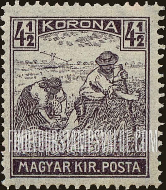 FindYourStampsValue: Harvesting Wheat: Types of 1916-18 Issue