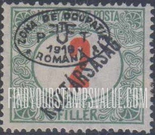 FindYourStampsValue: POSTAGE DUE STAMPS - Numeral Value: On Stamps of 1918-19, Overprinted “Koztarsasag”
