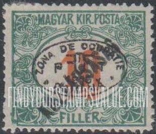 FindYourStampsValue: POSTAGE DUE STAMPS - Numeral Value: On Stamps of 1918-19, Overprinted “Koztarsasag”