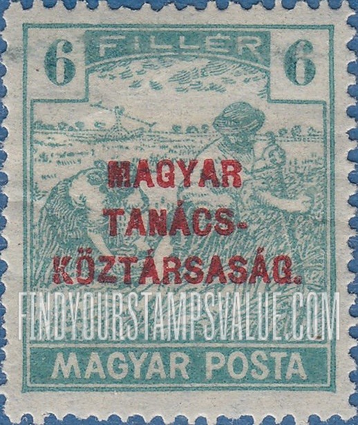 FindYourStampsValue: Harvesting Wheat: Stamps of 1919 Overprinted in Red