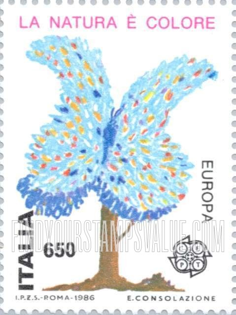 FindYourStampsValue: Europa 1986: Butterfly (color)