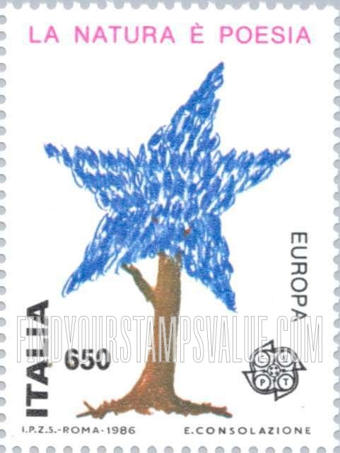 FindYourStampsValue: Europa 1986: Star (poetry)