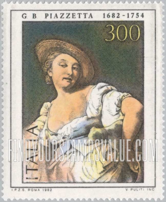 FindYourStampsValue: Art Type of 1981: The Fortune Teller by G.B. Piazzetta (1682-1754)