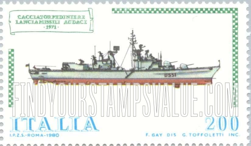 FindYourStampsValue: Ship Type of 1977: Torpedo boat Audace