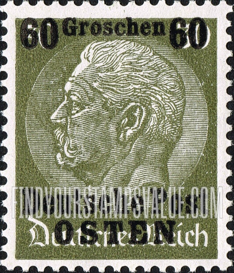 FindYourStampsValue: OCCUPATION - Hindenburg: German Stamps of 1934 Surcharged in Black