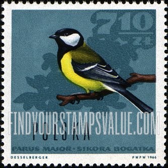 FindYourStampsValue: Forest Birds: Great tit