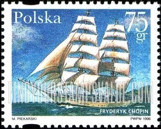 Polish Sailing Ships: Brig, “Fryderyk Chopin,” 1992