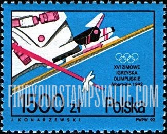 FindYourStampsValue: 1992 Winter Olympics, Albertville: Skiing
