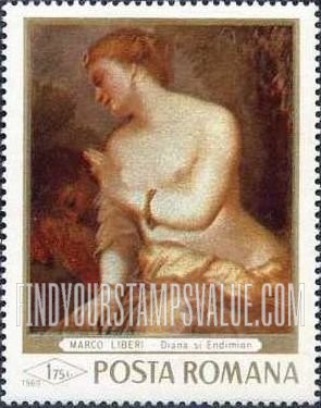 FindYourStampsValue: Diana and Endimion, by Marco Liberi: Painting Type of 1968