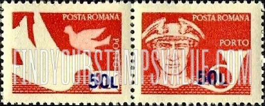 FindYourStampsValue: POSTAGE DUE STAMPS - Symbols of Communications: Surcharged in Deep Blue