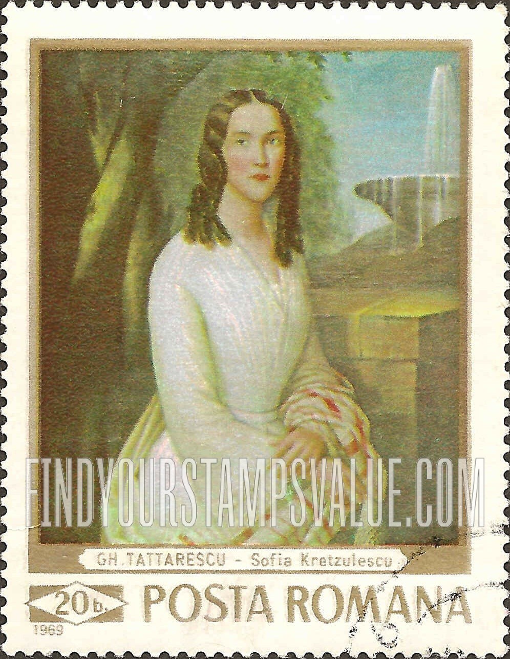 FindYourStampsValue: Sofia Kretzulescu, by Gheorghe Tattarescu: Painting Type of 1968