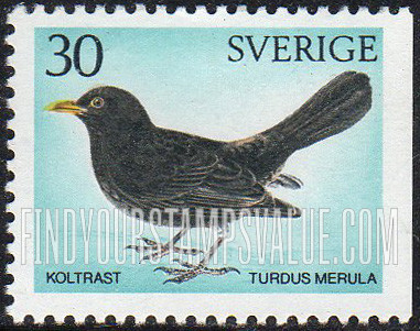 FindYourStampsValue: Birds: Blackbird