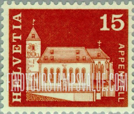 FindYourStampsValue: Federal Administration, Regular, 1960-63: St. Mauritius Church, Appenzell