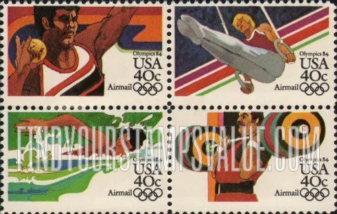 FindYourStampsValue: Air Post: SUMMER OLYMPICS, LOS ANGELES 1984