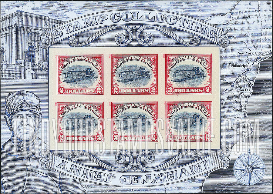 FindYourStampsValue: Jenny Invert -  Upside Down Souvenir Sheet