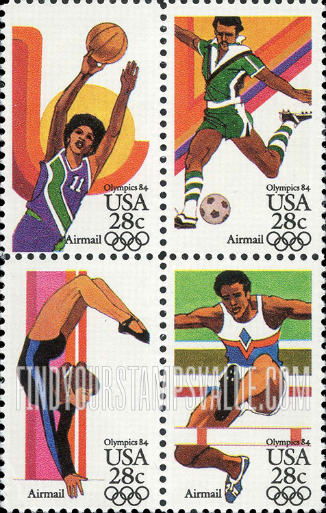 FindYourStampsValue: Air Post: SUMMER OLYMPICS, LOS ANGELES 1984