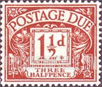 FindYourStampsValue: Great Britain (United Kingdom): Postage Due Stamps - Three Halfpence