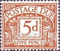 FindYourStampsValue: Great Britain (United Kingdom): Postage Due Stamps - Five Pence