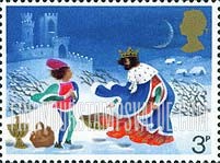 Great Britain (United Kingdom): Illustrations for Christmas Carol "Good King Wenceslas" - Page in Storm