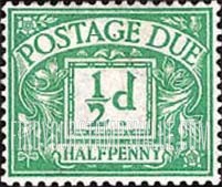 FindYourStampsValue: Great Britain (United Kingdom): Postage Due Stamps - Halfpenny