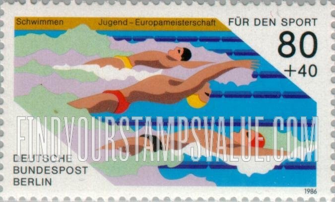 OCCUPATION SEMI-POSTAL - European Sports Championships Type of 1986: Swimming
