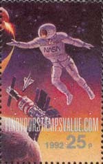 FindYourStampsValue: Russia: Russian Federation, Space Accomplishments - American Cosmonaut and Space Station MIR
