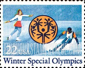WINTER SPECIAL OLYMPICS - Ice Skater, Emblem, Skier