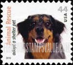FindYourStampsValue: ANIMAL RESCUE - Australian Shepherd, Self-Adhesive stamp