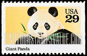 FindYourStampsValue: WILD ANIMALS - Giant Panda, Booklet Stamp