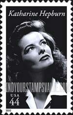 FindYourStampsValue: LEGENDS OF HOLLYWOOD - Katharine Hepburn, Actress, Self-Adhesive stamp