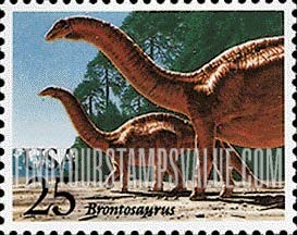 FindYourStampsValue: BRONTOSAURUS - Prehistoric Animals