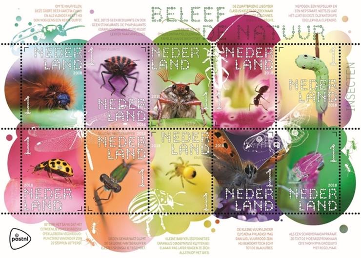 Experience nature in four seasons with colourful issue from PostNL. Ten Insects appeared on ten special stamps