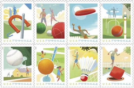 USPS celebrates popular American games with eight stamps!