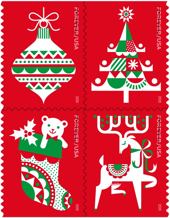 USPS introduced four “Holiday Delights” stamps!