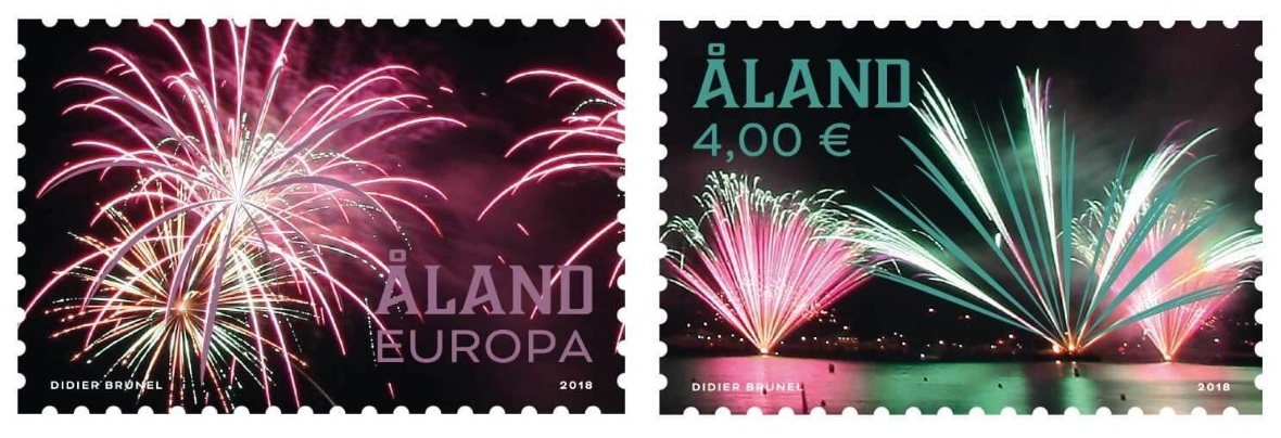 Two Åland stamps feature world class fireworks