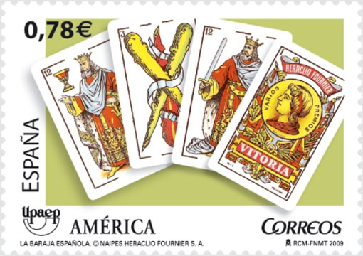 Spanish deck on new postage stamp