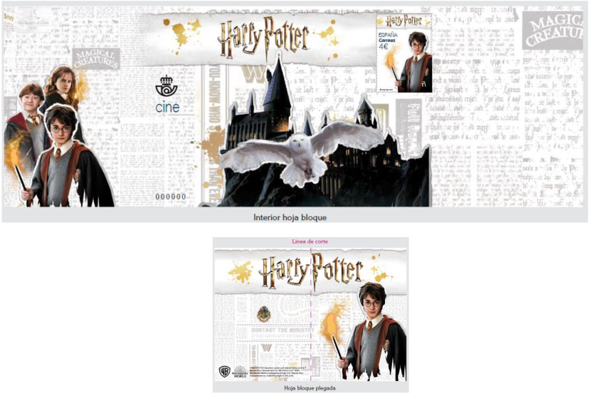 Spanish Post issued a “magical” souvenir sheet on Harry Potter