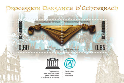 Echternach Hopping Procession stamps from Luxembourg