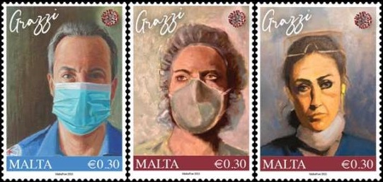 Malta Post honors COVID-19 Health Care Heroes with three stamps!