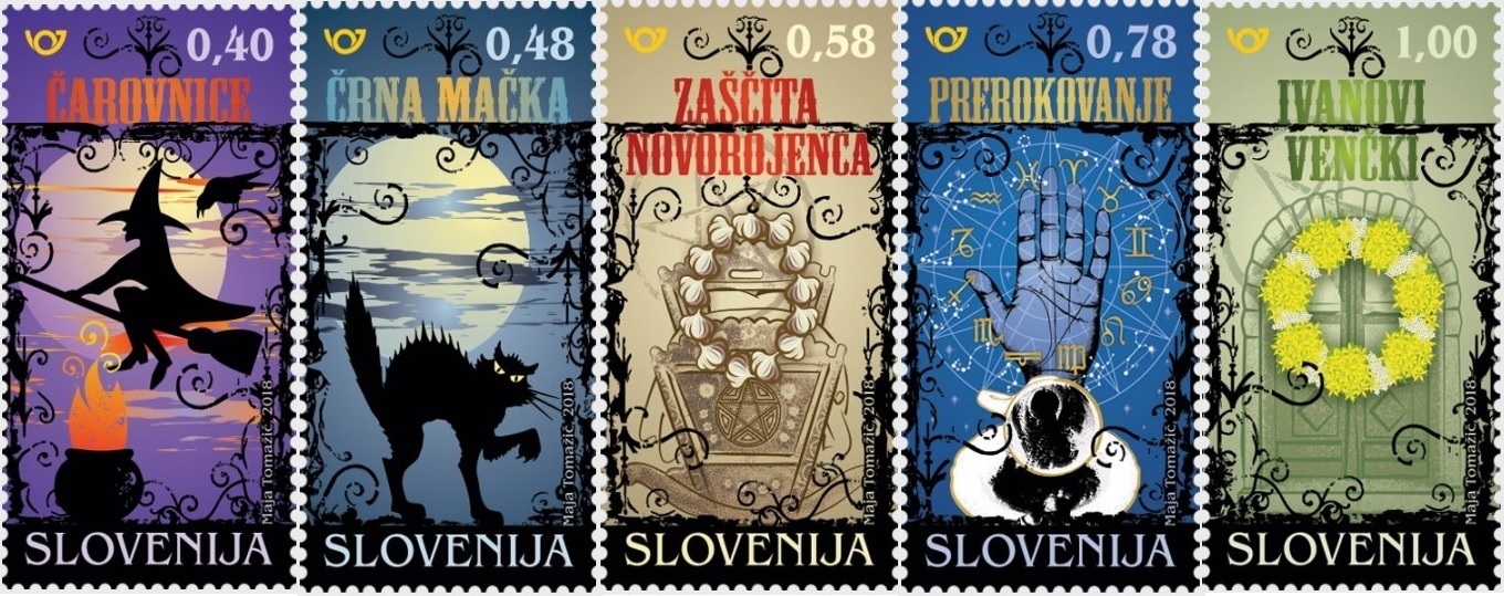 Superstition and Magic in Slovenia. Five mysterious stamps introduced by Slovenia Post