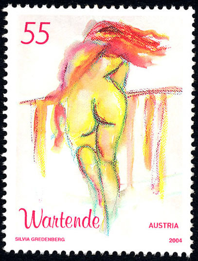 Austria: Stamp depicting a nude 1st value - 'Woman waiting'