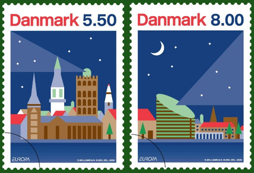 Europa 2009 - Astronomy stamps from Denmark