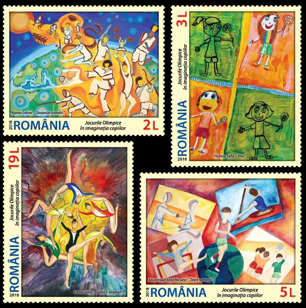 Olympic spirit promoted among the youth with 4 stamps by Romfilatelia
