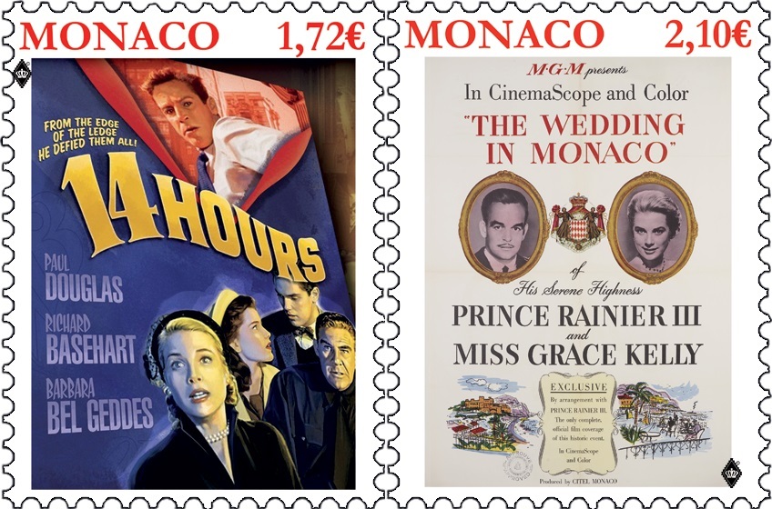 Grace Kelly movies – two stamps issued by Monaco Post