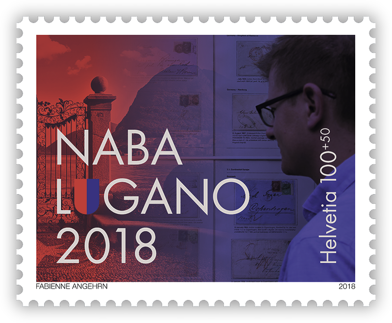 Honoring the brightest Swiss philatelic show. Scenes of NABA Lugano 2018 appeared on two stamps