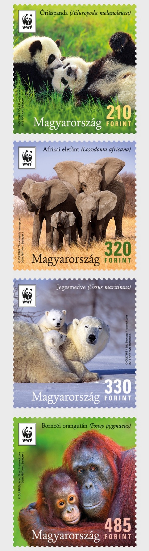 Magyar Posta marks Earth's iconic animals with four stamps