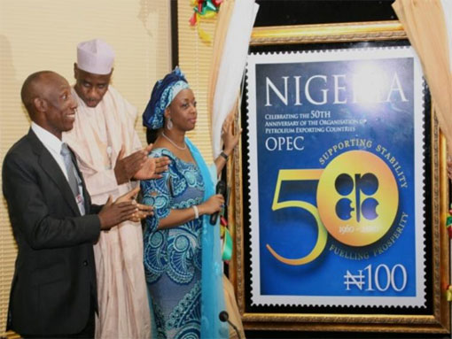 Nigeria has launched OPEC golden jubilee anniversary stamps